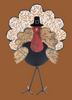 Pillowed Metal Botanical Turkey Figurine