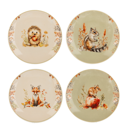 Fall snack plate with forest friends