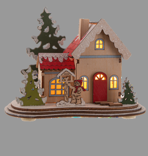 LED Light Up Village House Figurines