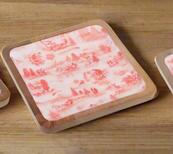 Square Christmas Toile Serving Trays