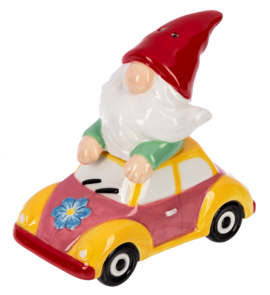 Gnome in Car Salt & Pepper Shaker Set