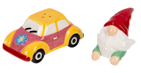 Gnome in Car Salt & Pepper Shaker Set