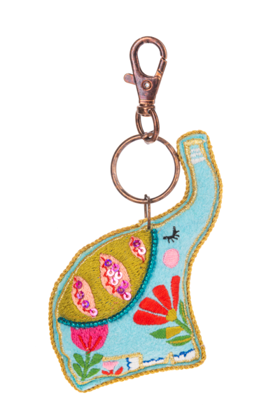 Whimsy Embroidered & Beaded Purse Charm