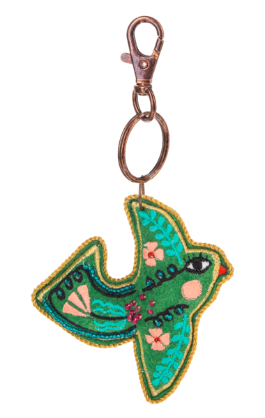 Whimsy Embroidered & Beaded Purse Charm