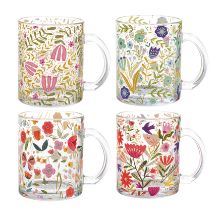 Flower Fun 11 oz Glass Mug