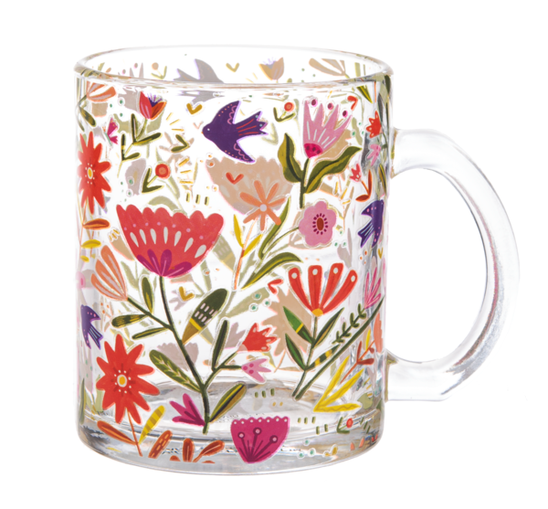 Flower Fun 11 oz Glass Mug