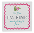 Comical ceramic set of four coasters