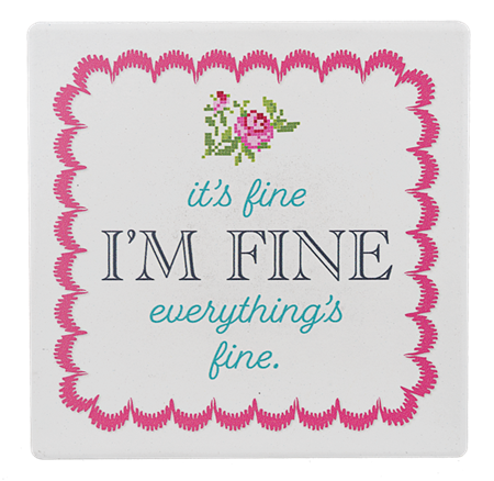 Comical ceramic set of four coasters
