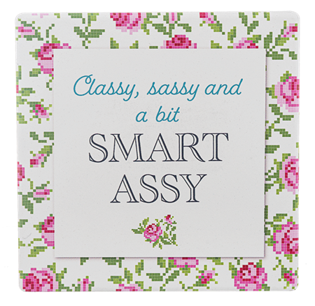 Comical ceramic set of four coasters