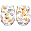 Dog or Cat stemless wine glass