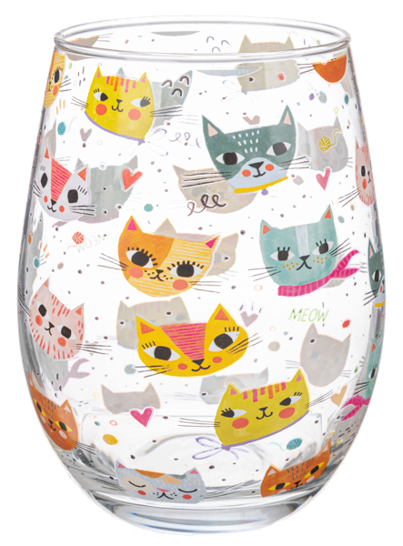 Dog or Cat stemless wine glass