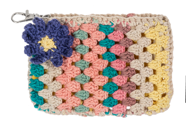 Crochet Granny Square Flower Coin Purse