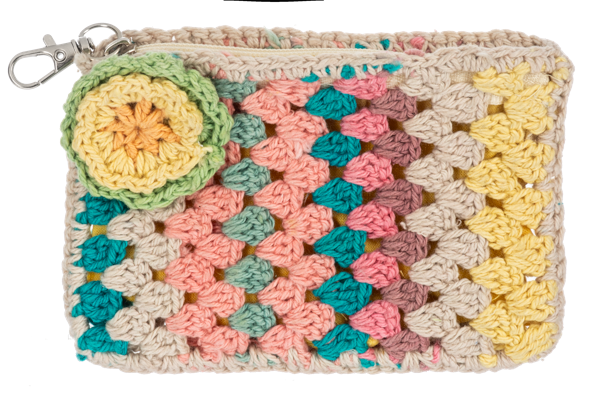 Crochet Granny Square Flower Coin Purse
