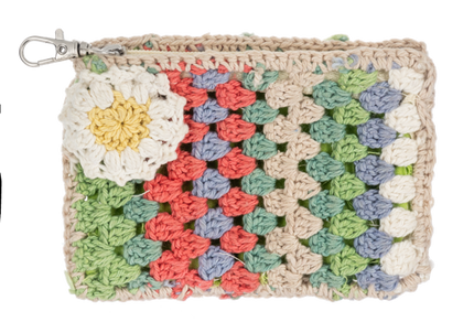 Crochet Granny Square Flower Coin Purse