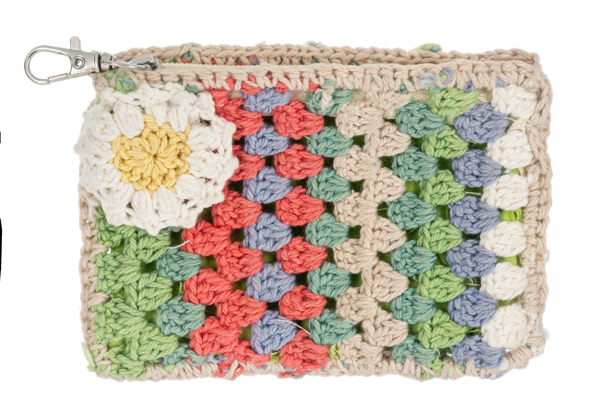 Crochet Granny Square Flower Coin Purse