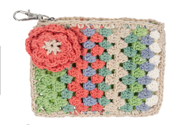 Crochet Granny Square Flower Coin Purse