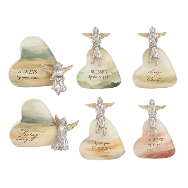 Bereavement Angel on Heart Figurines