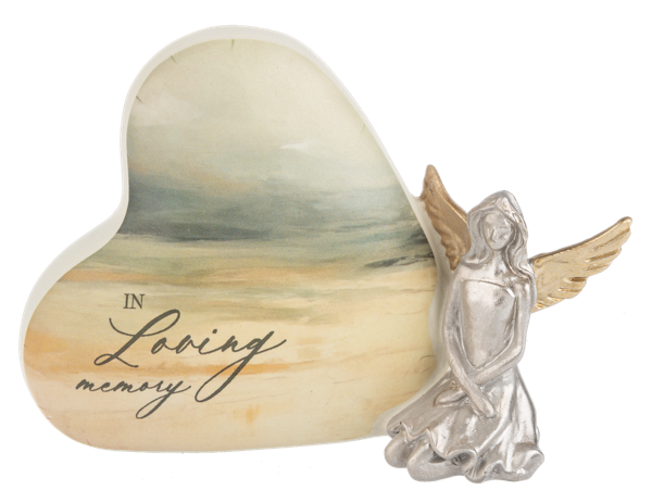 Bereavement Angel on Heart Figurines