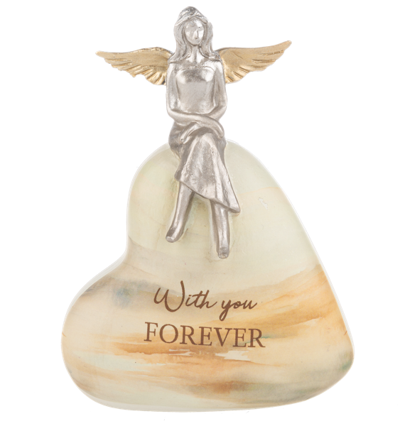 Bereavement Angel on Heart Figurines