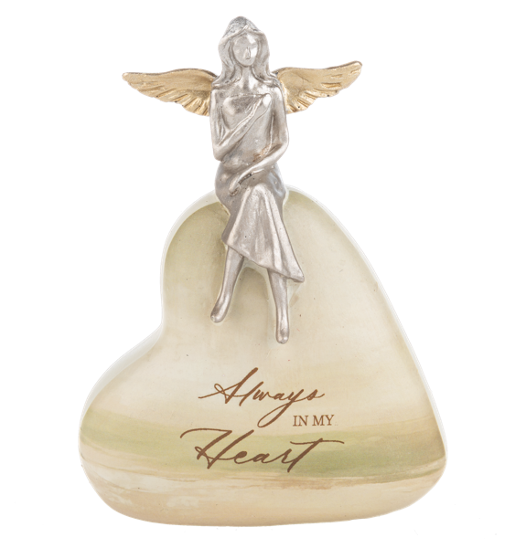 Bereavement Angel on Heart Figurines