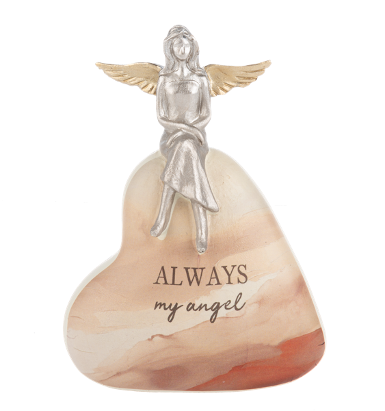 Bereavement Angel on Heart Figurines