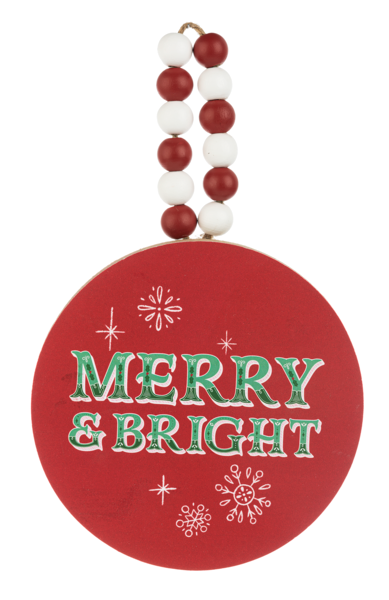 Christmas Text with Beaded Hanger Ornament