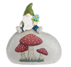 Gnome on Mushroom Garden Rock Figurine