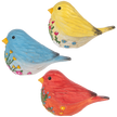 Carved Botanical Bird Figurine