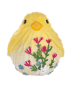 Carved Botanical Bird Figurine