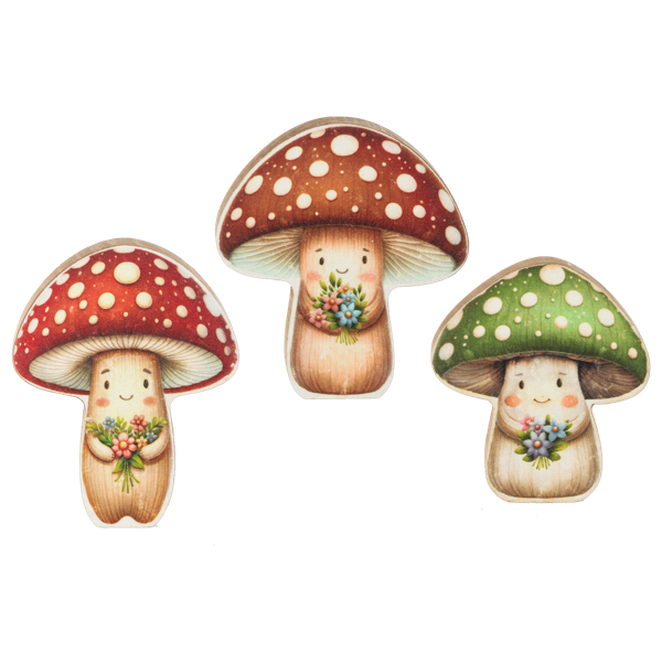 Mushroom Art Block Figurines