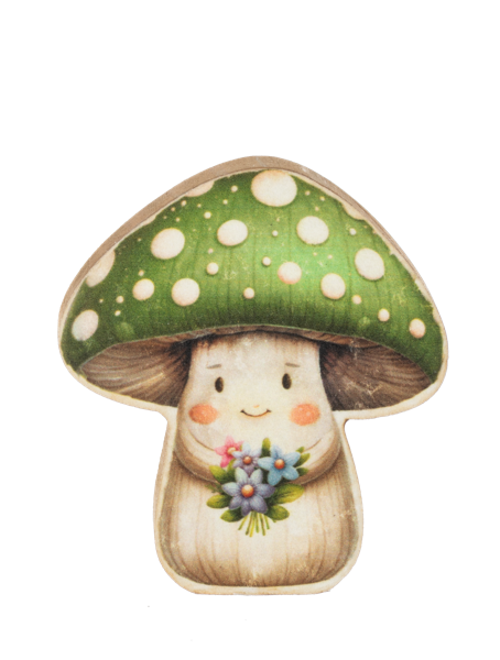 Mushroom Art Block Figurines
