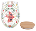 Stemless Wine glass with wooden cover