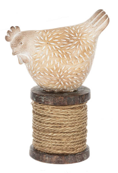 Hen on Spool Figurine