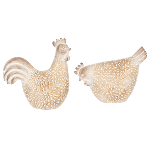 Rooster & Hen Figurines