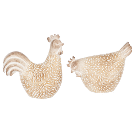 Rooster & Hen Figurines