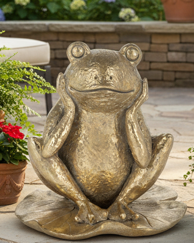Golden Frog Figurine