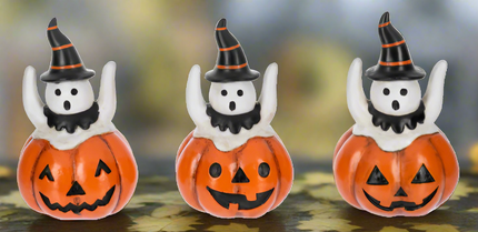 Halloween Ghost in Pumpkin Figurine