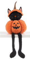 Plush Pumpkin Cat Shelf Sitter