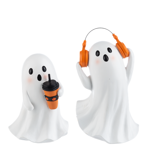 Ghost w/Soda & Headphone Figurines