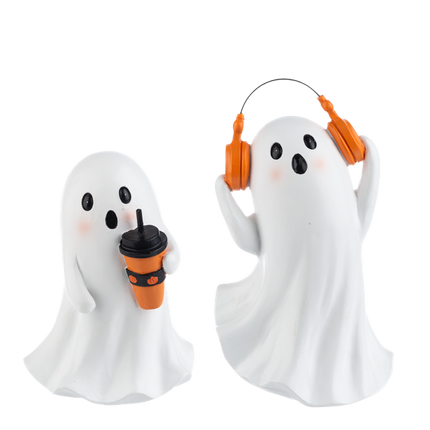 Ghost w/Soda & Headphone Figurines