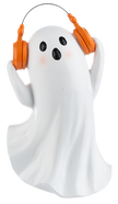 Ghost w/Soda & Headphone Figurines