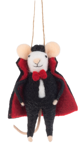Handcrafted Trick or Treat Halloween Mouse Ornamen