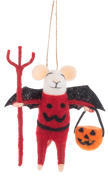 Handcrafted Trick or Treat Halloween Mouse Ornamen