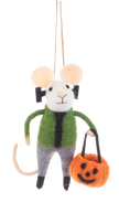 Handcrafted Trick or Treat Halloween Mouse Ornamen