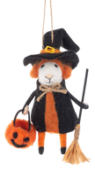 Handcrafted Trick or Treat Halloween Mouse Ornamen