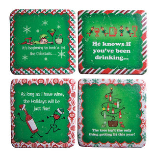 Christmas Wine Coaster Set of 4