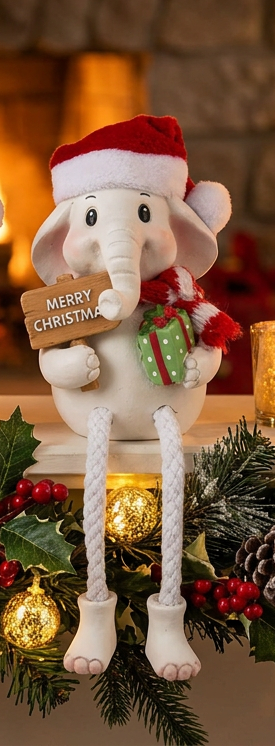 The White Elephant - Shelf sitters with Santa Hats