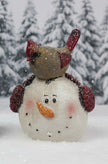 Snowman head with cardinal
