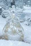 LED Glass and Gold Angel Ornament