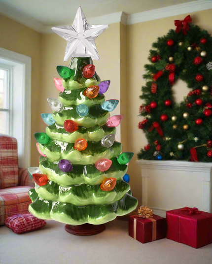 LED Light Up Green Tree Mini Shimmer